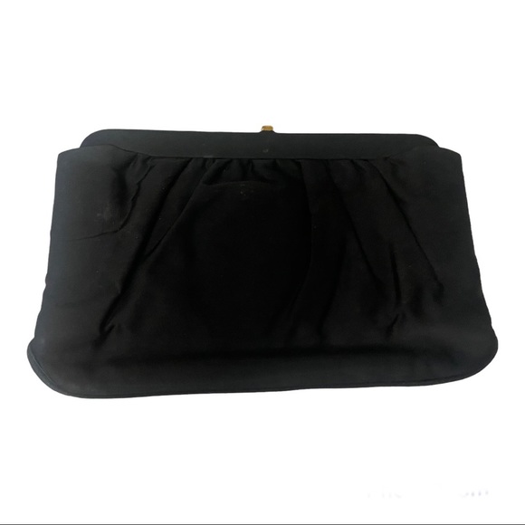 Vintage Black Clutch with Gold Clasp 1950’s - Picture 10 of 14